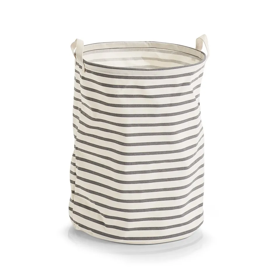 zeller-present-stripes-w-schesammler-canvas-wei-grau-streifen image 1