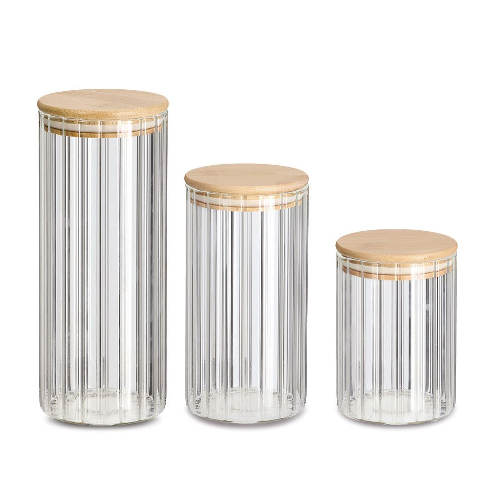 zeller-present-k-che-vorratsglas-rillen-bambusdeckel-850-ml-glas image 2