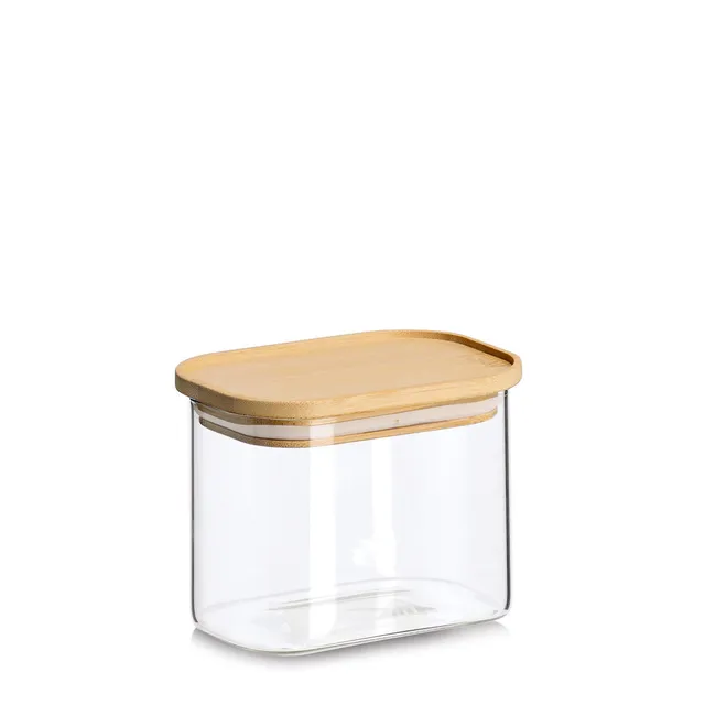 zeller-present-k-che-vorratsglas-600-ml-mit-bambusdeckel-luftdicht image 1