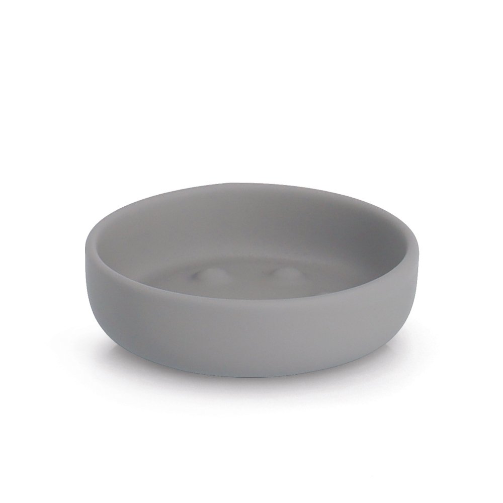 zeller-present-bad-seifenschale-keramik-grau-noppen image 1