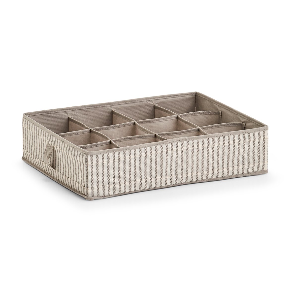 zeller-present-stripes-aufbewahrungsbox-12-f-cher-beige-vlies image 1