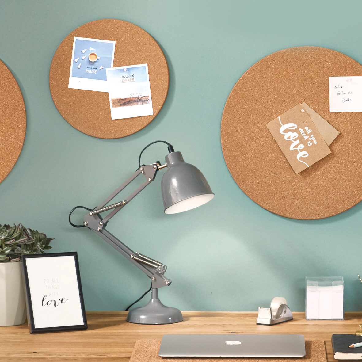 zeller-office-pinboard-kork-mit-4-push-pins-modern image 6