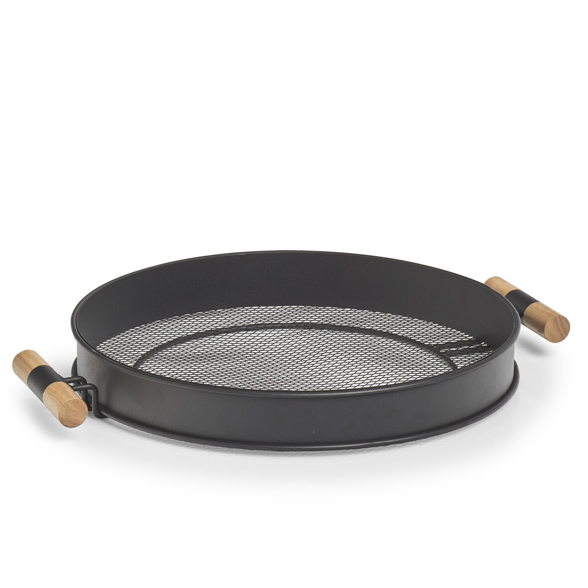 zeller-present-serviertablett-metall-holz-schwarz-48-cm image 1
