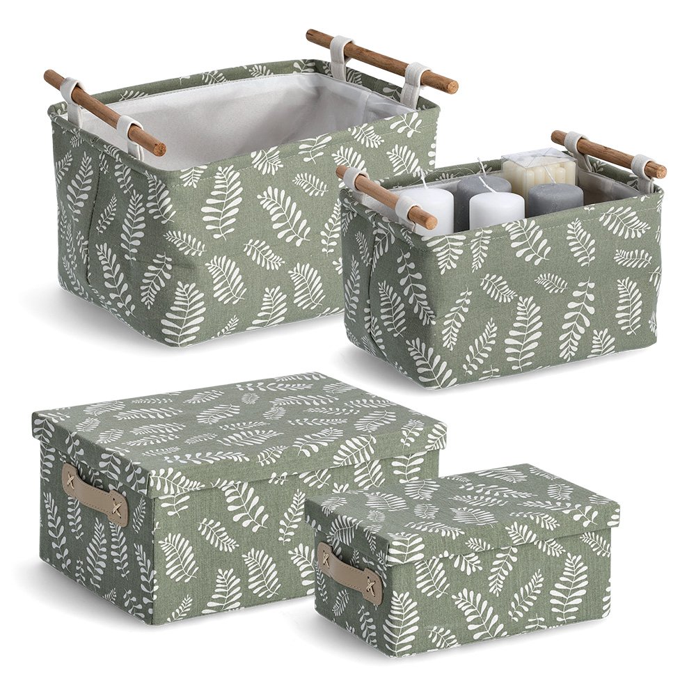zeller-home-leaves-aufbewahrungsbox-baumwolle-deckel image 6