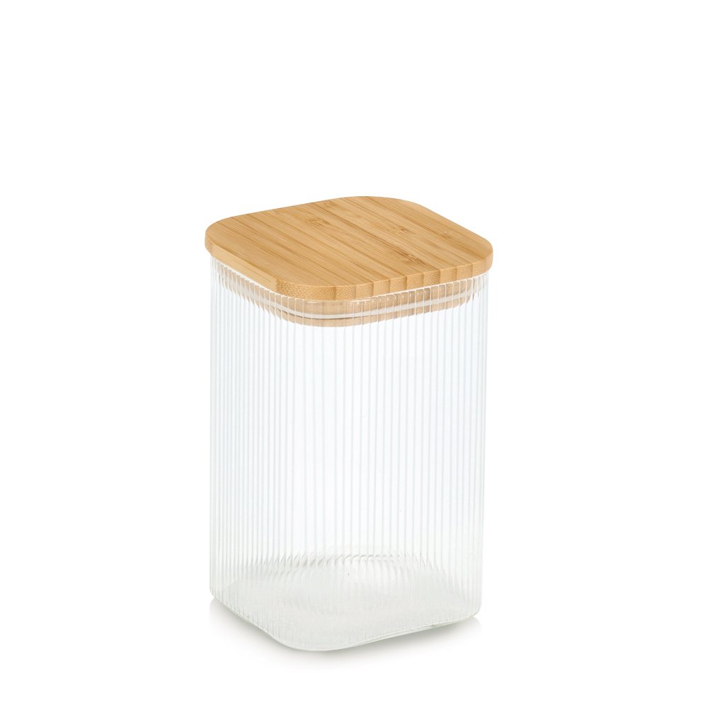 zeller-present-k-che-vorratsglas-bambusdeckel-1150-ml-geriffelt image 1