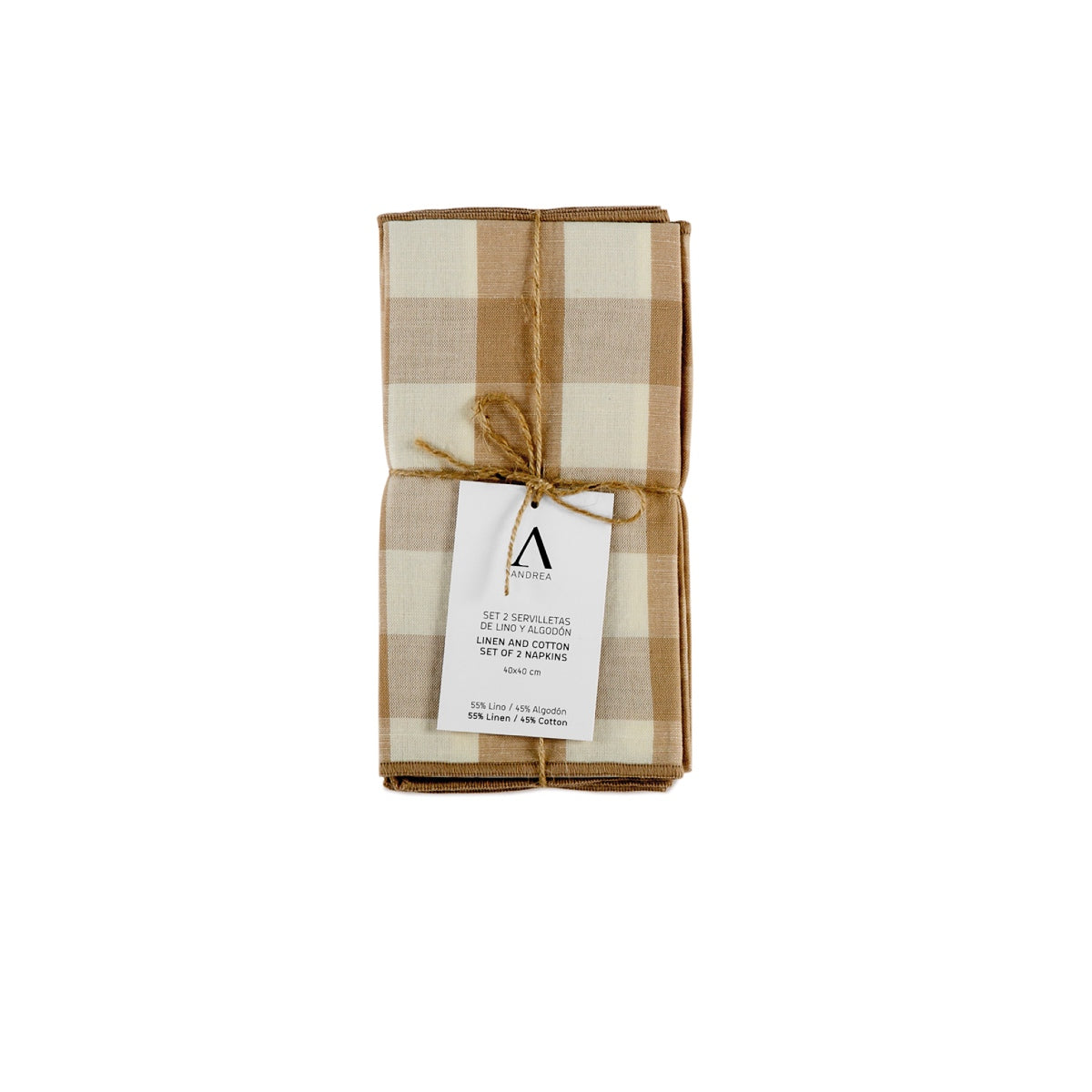 andrea-house-servietten-2er-set-beige-leinen-vichy-stoff image 2