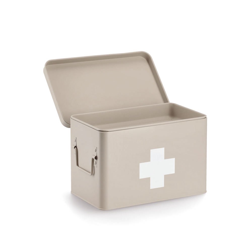 zeller-present-medizinbox-metall-beige-tablettenbox-mit-deckel image 6