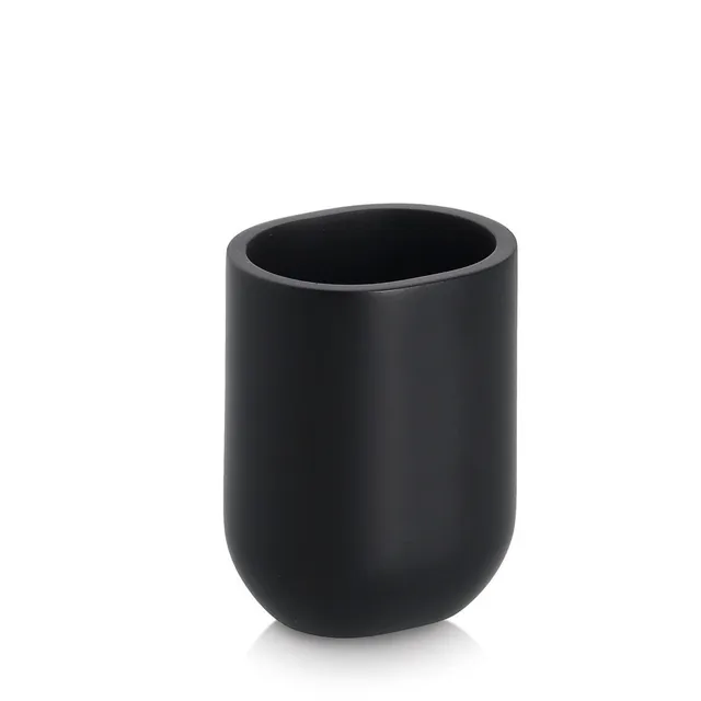 zeller-bad-zahnputzbecher-polyresin-schwarz-matt image 1
