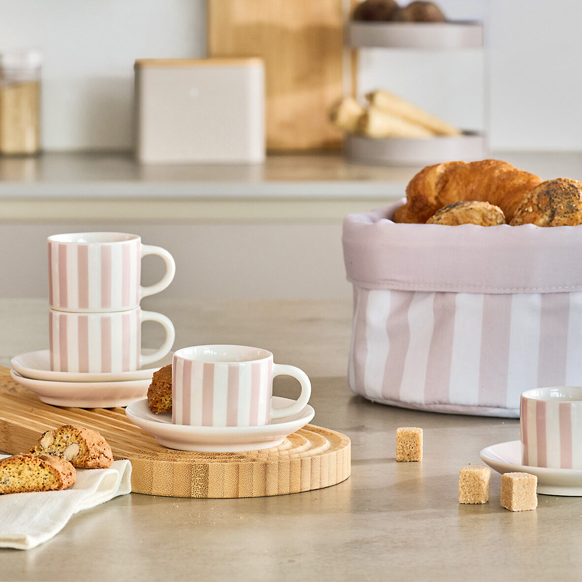 zeller-k-che-espresso-set-stripes-8-tlg-porzellan-beige image 3