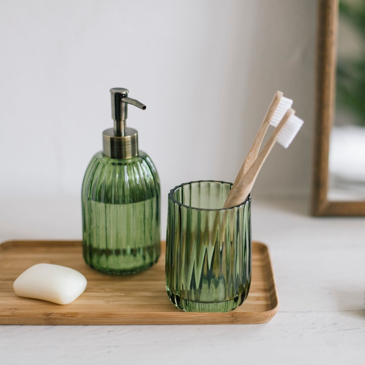 andrea-house-zahnb-rstenhalter-glas-gr-n-vintage-bad image 2