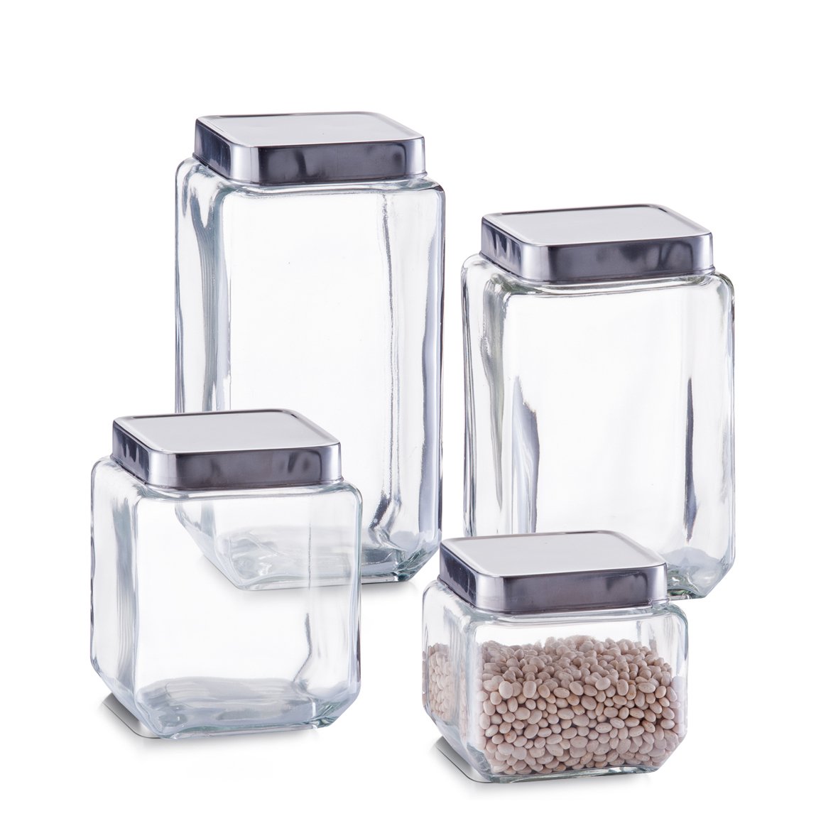zeller-present-k-che-vorratsglas-700-ml-edelstahldeckel-m-sli image 3