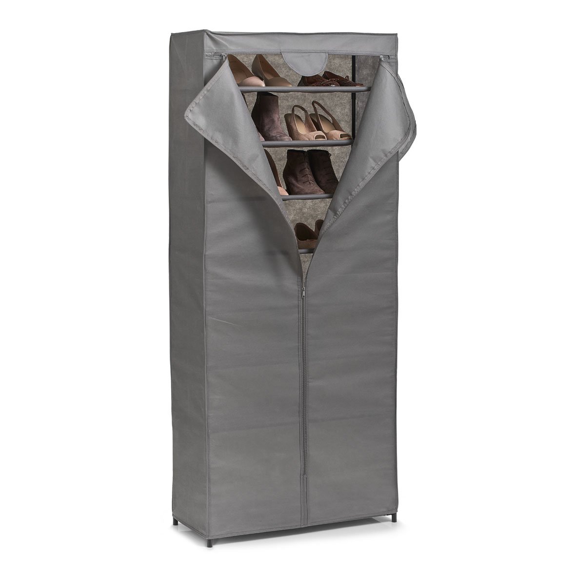 zeller-present-schuhschrank-textil-8-f-cher-vlies-grau-24-paar image 2