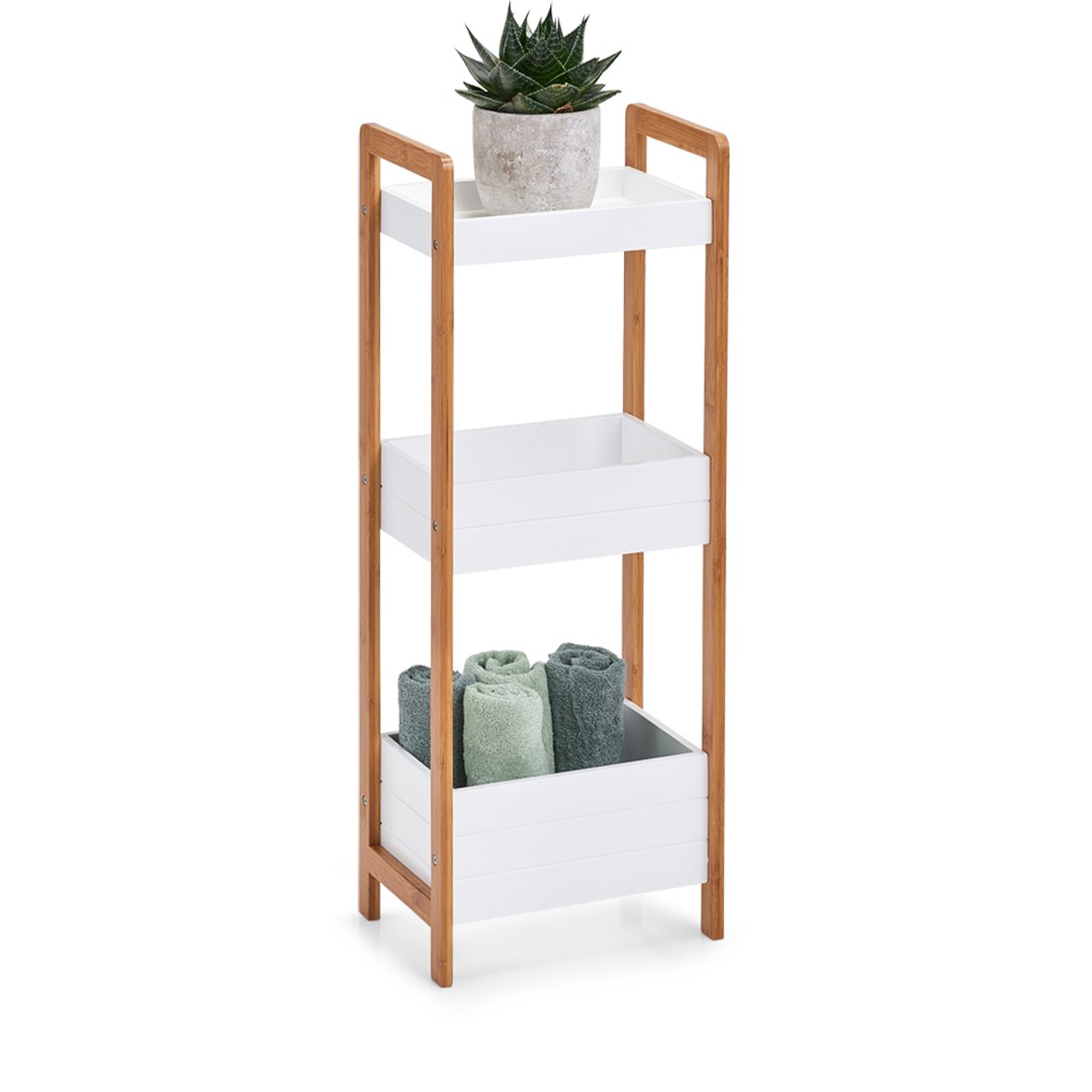 zeller-present-home-living-standregal-3-f-cher-bambus-wei image 3