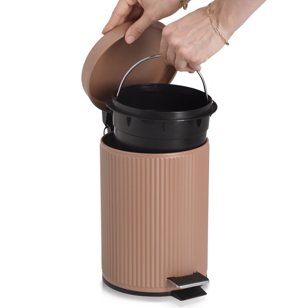 zeller-present-bad-kosmetikeimer-3-liter-metall-mocca image 6