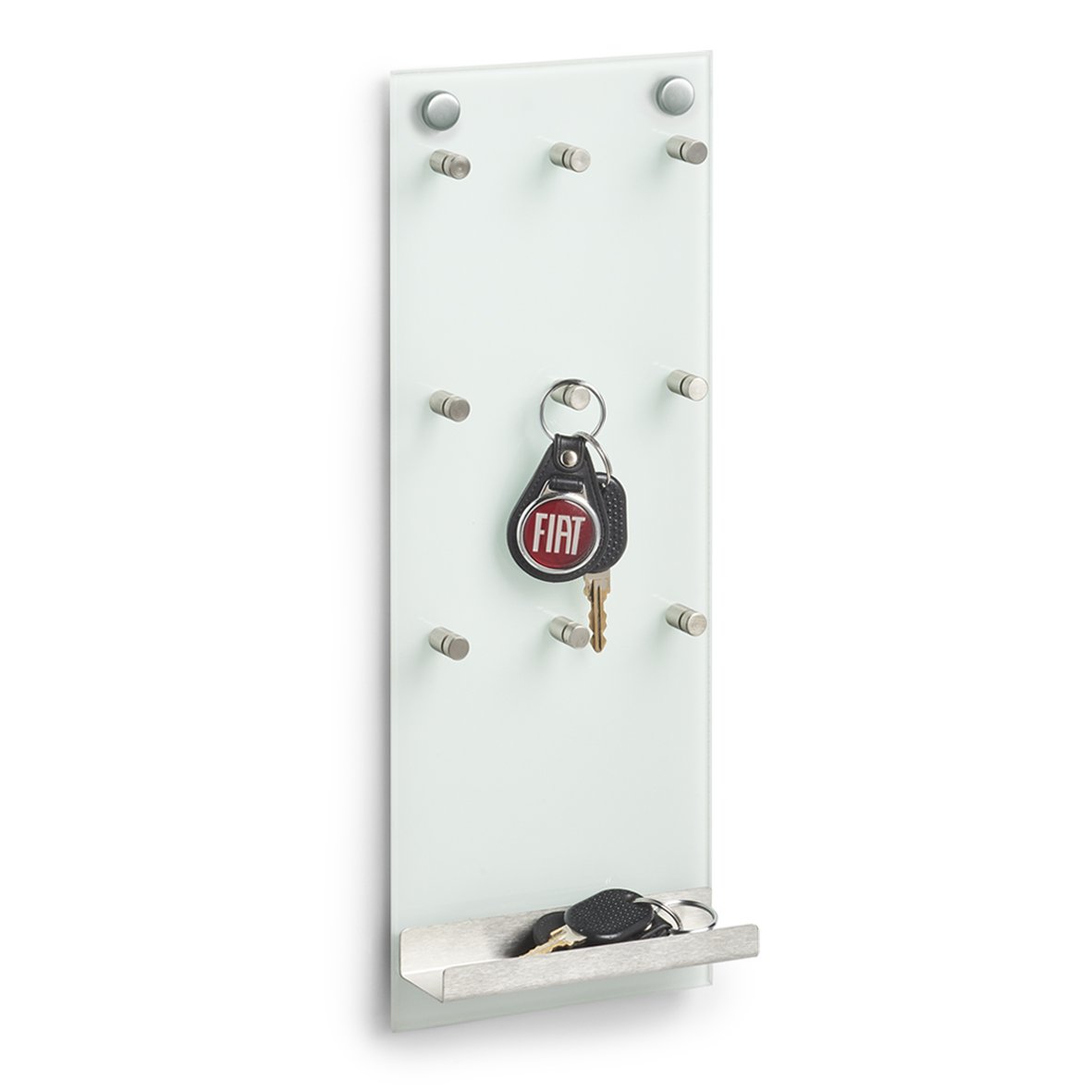zeller-present-schl-sselboard-glas-edelstahl-9-haken image 2