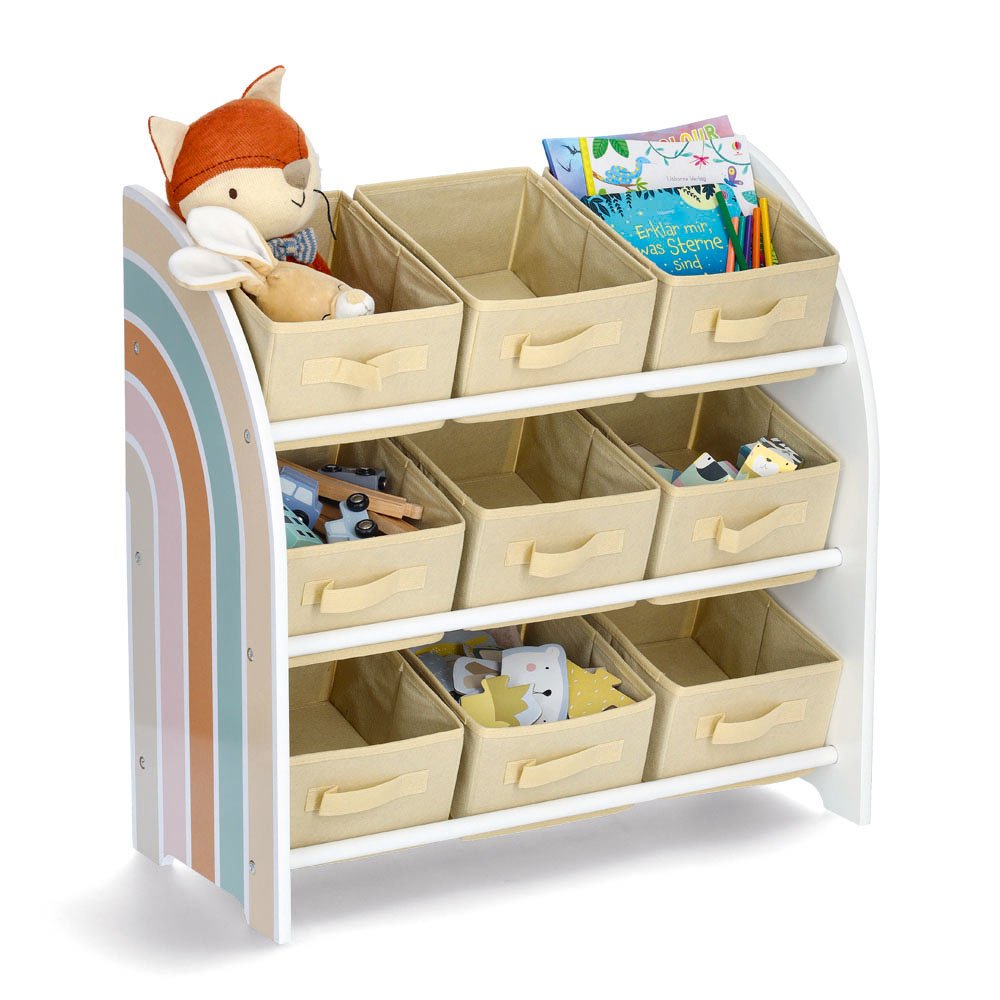 zeller-kids-kinder-regal-rainbow-mit-9-boxen-mdf-vlies image 5