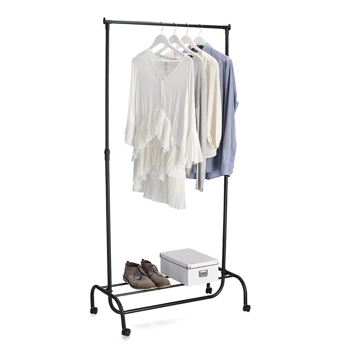 zeller-present-home-living-rollkleiderst-nder-schwarz-h-henverstellbar image 2