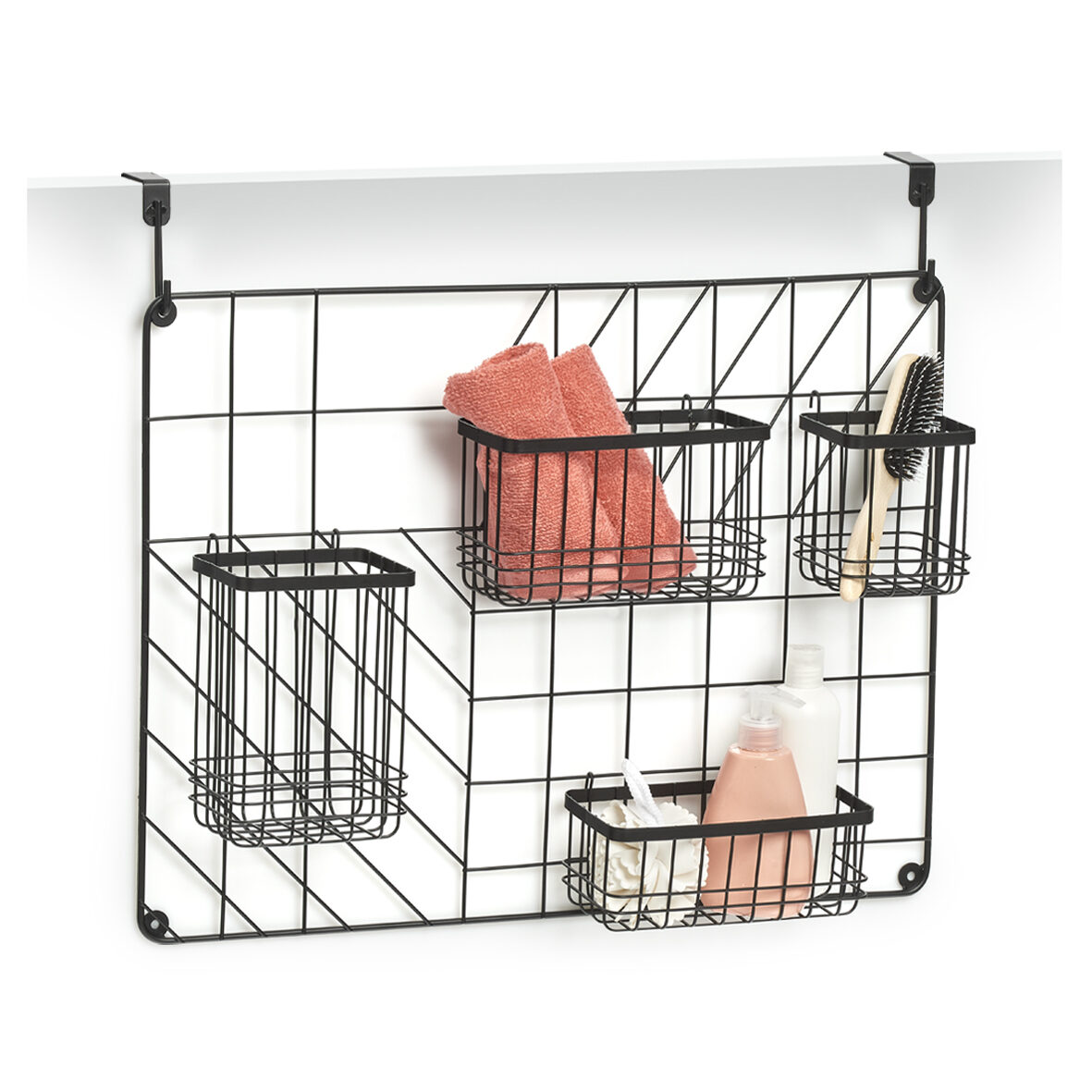 zeller-present-wand-organizer-set-5-tlg-metall-schwarz-industrial image 4