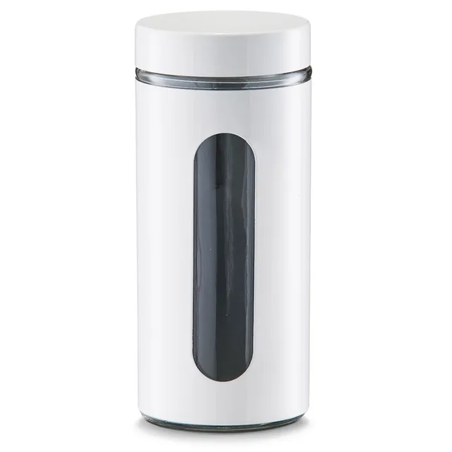 zeller-present-vorratsglas-1200-ml-wei-mit-sichtfenster image 1