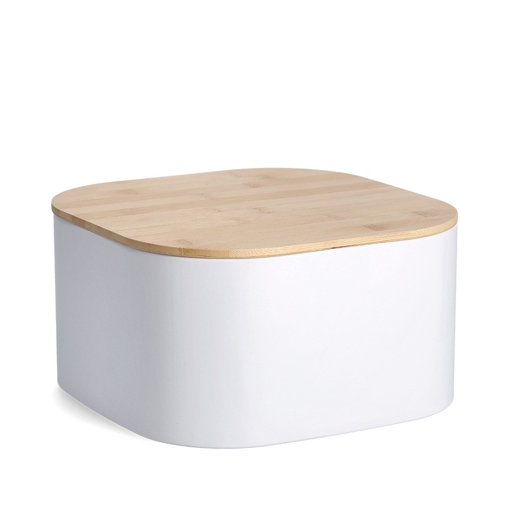 zeller-present-brotkasten-metall-wei-bambusdeckel image 1