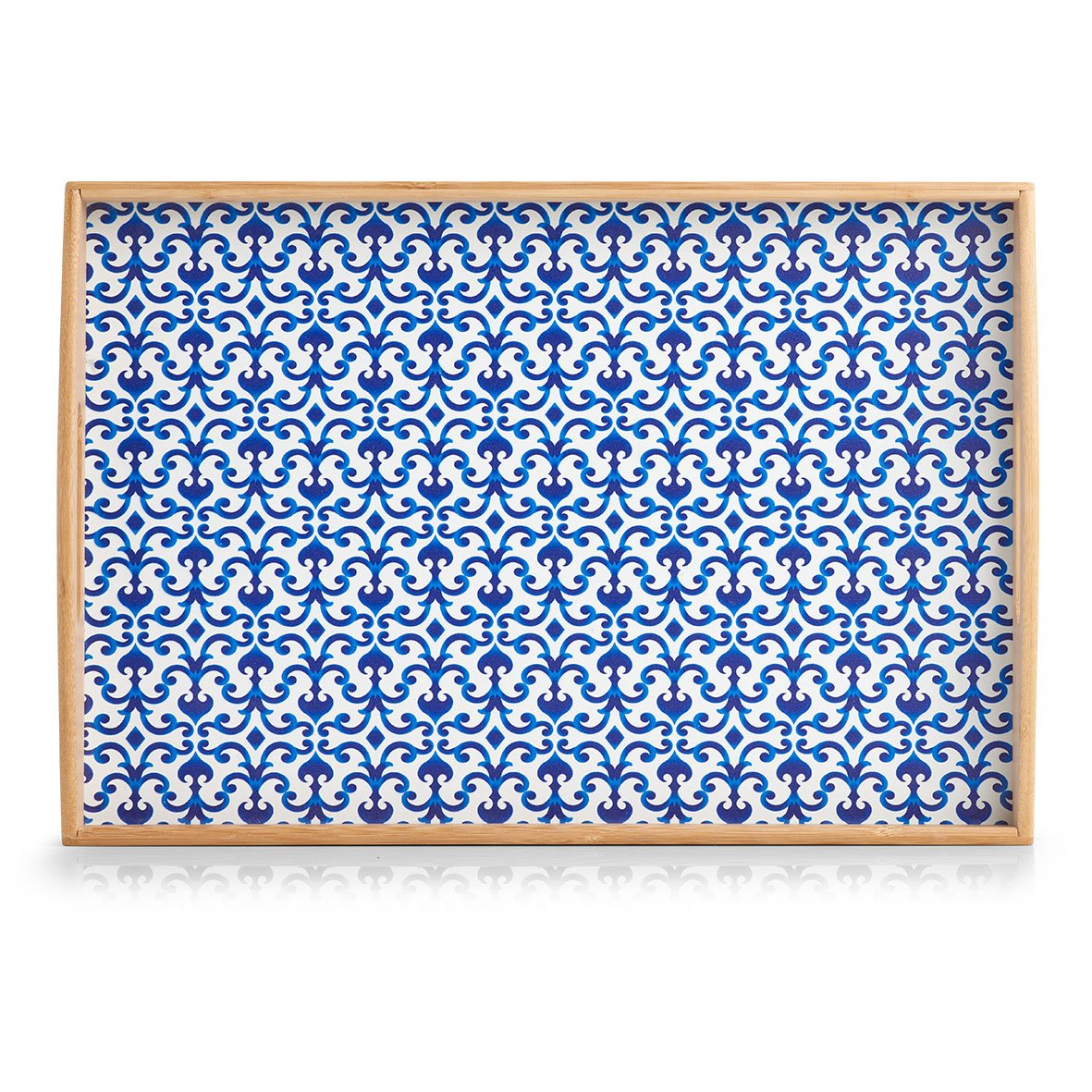 zeller-present-table-marokko-serviertablett-bambus-blau-wei image 3