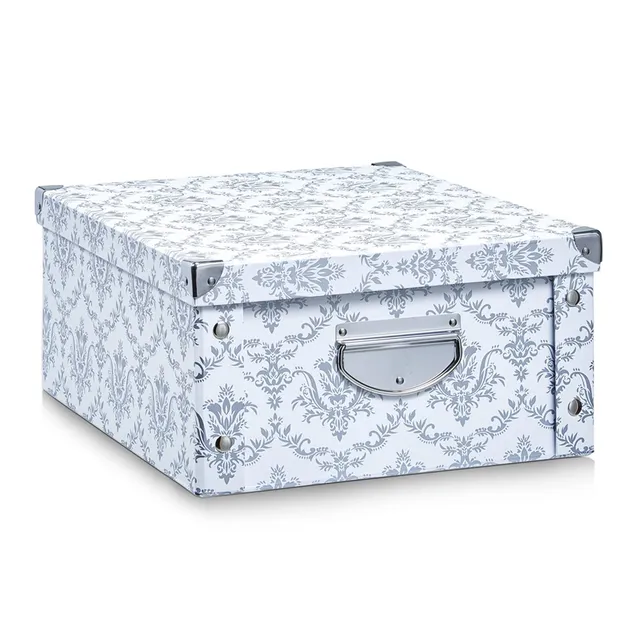 zeller-present-vintage-aufbewahrungsbox-pappe-wei-mit-griff image 1