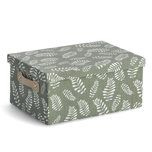zeller-home-leaves-aufbewahrungsbox-baumwolle-deckel image 1