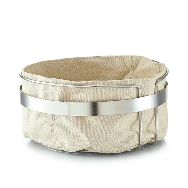 zeller-k-che-brotkorb-mit-beutel-metall-creme image 1