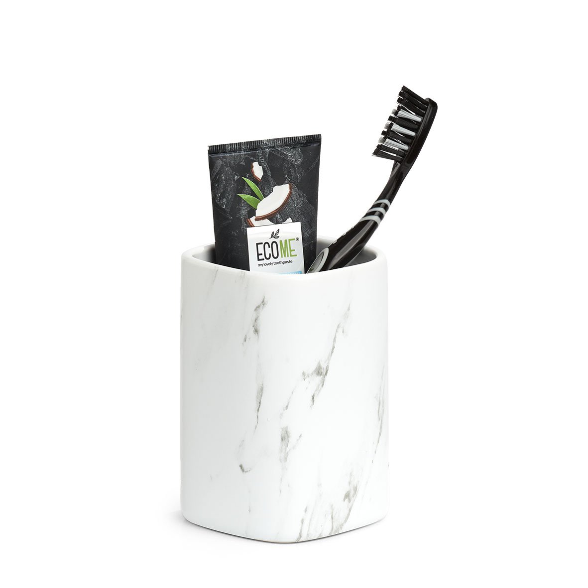 zeller-present-marmor-zahnputzbecher-keramik-wei image 2