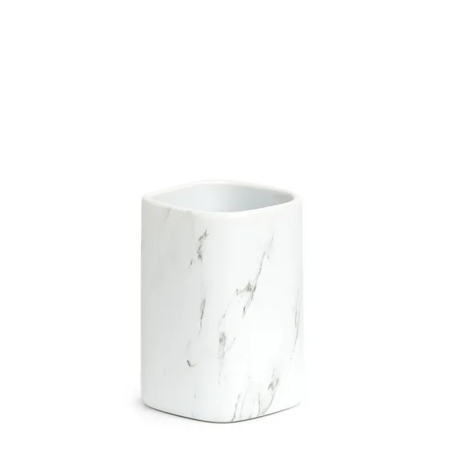 zeller-present-marmor-zahnputzbecher-keramik-wei image 1