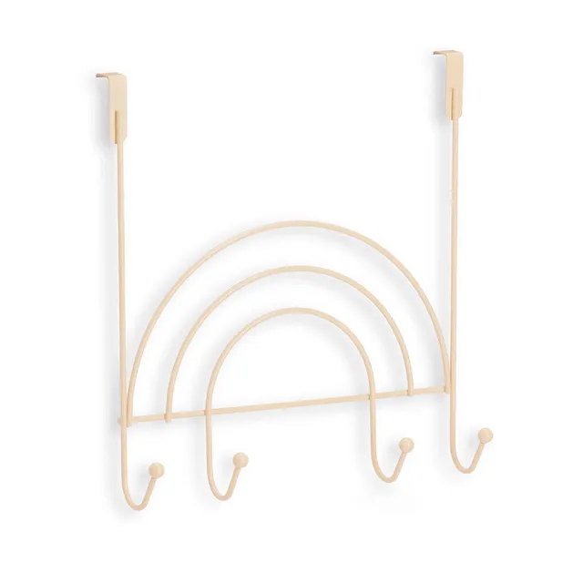 zeller-rainbow-t-rh-nger-4-haken-metall-beige image 1
