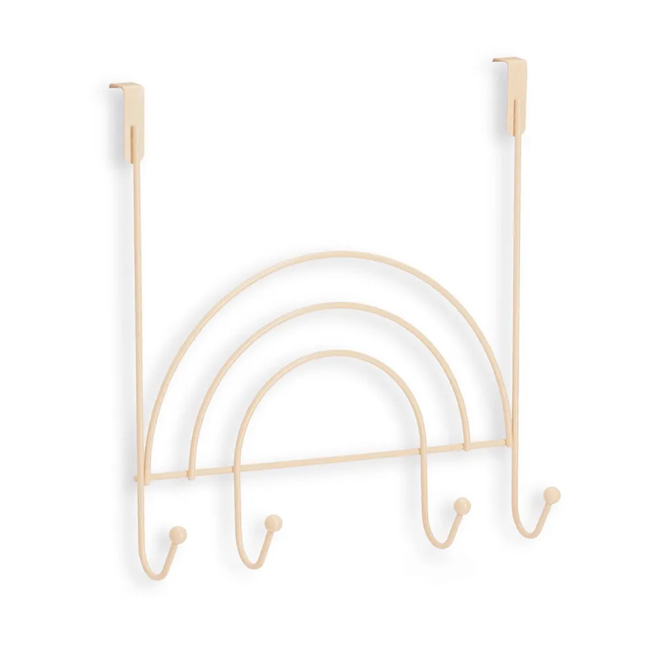 zeller-rainbow-t-rh-nger-4-haken-metall-beige image 1