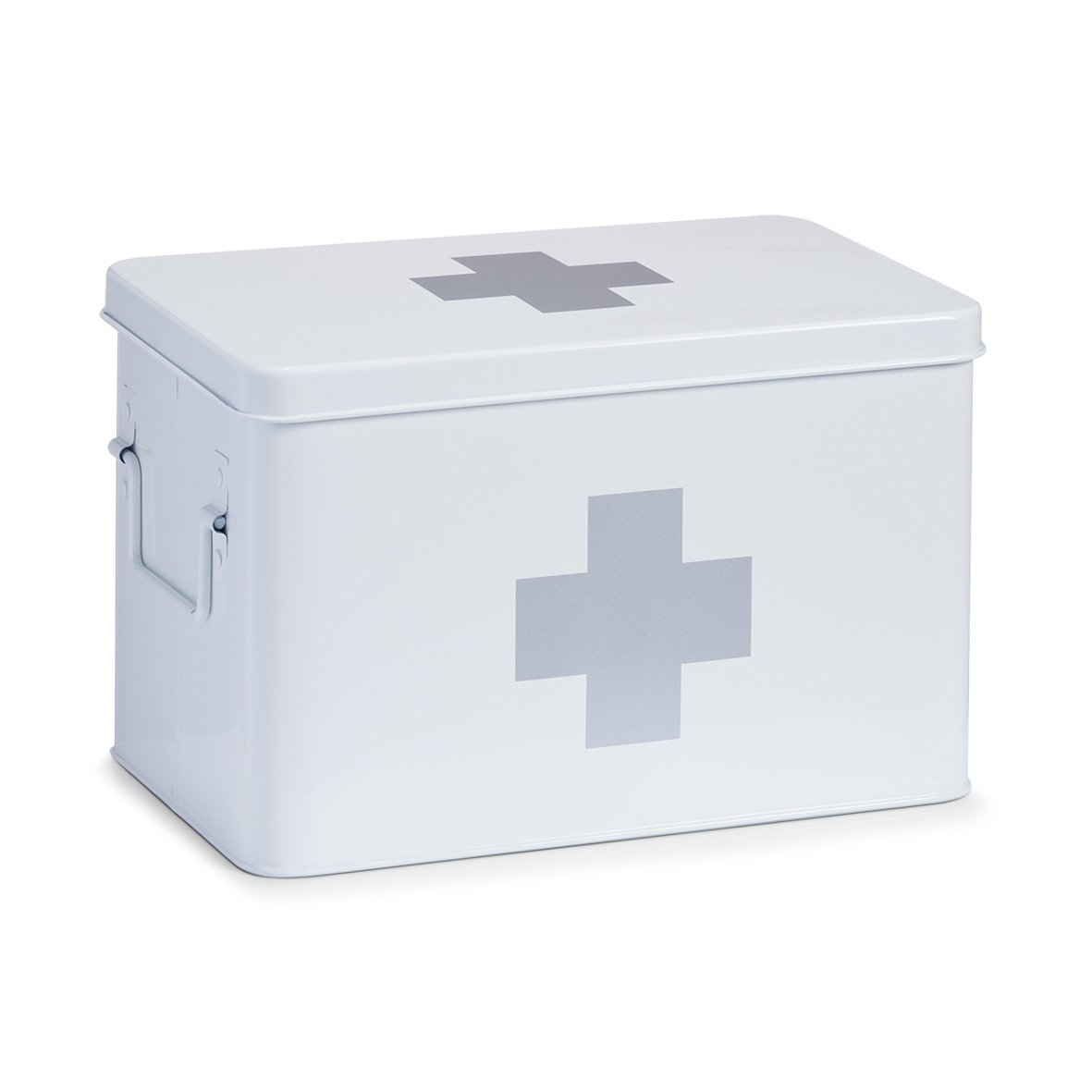 zeller-home-medizinbox-metall-wei-mit-5-f-chern image 1