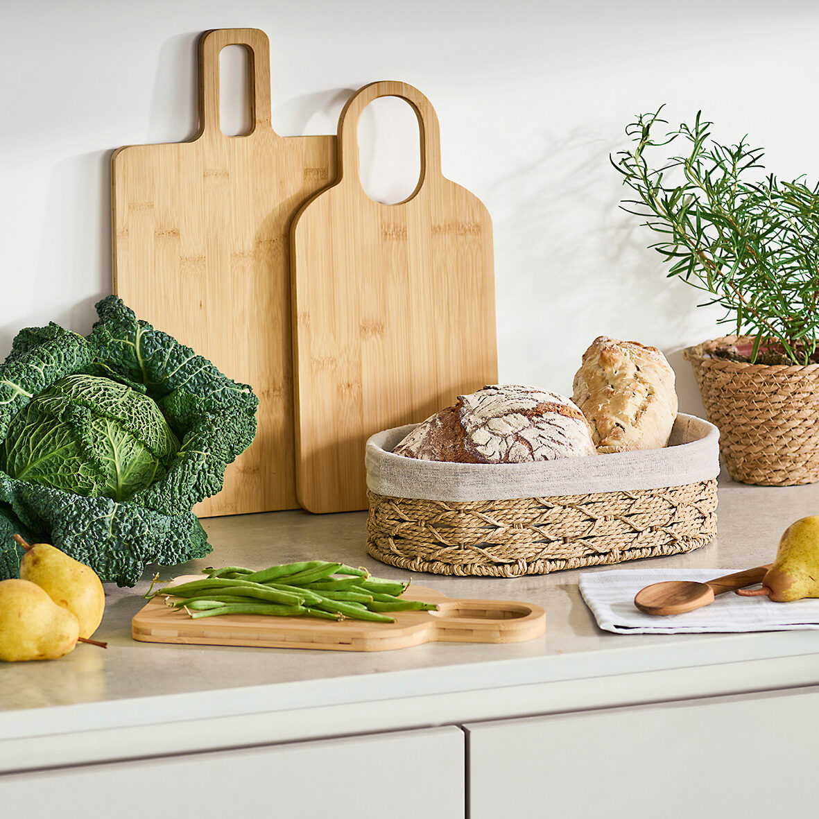 zeller-present-k-che-brotkorb-papiergeflecht-mit-baumwollbeutel image 3
