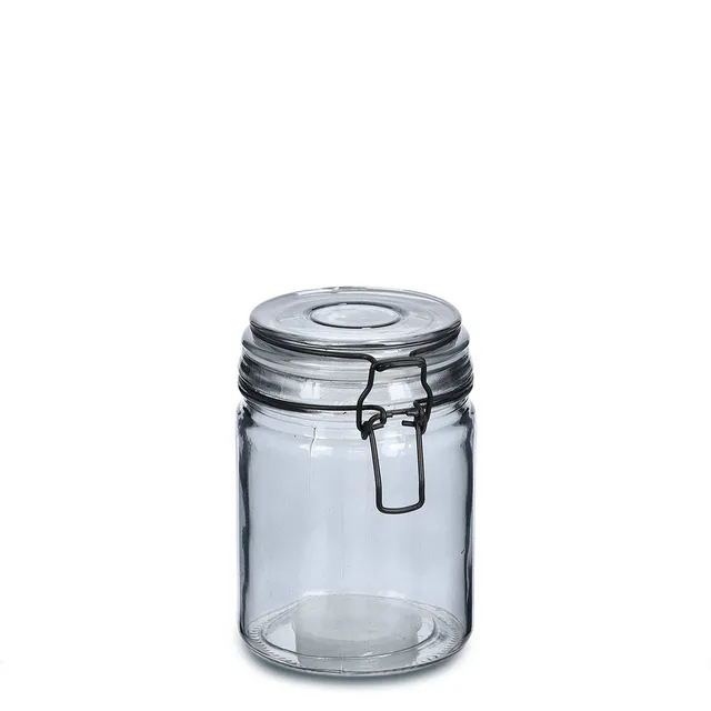 zeller-present-k-che-vorratsglas-b-gelverschluss-250-ml-grau-m-sli image 1