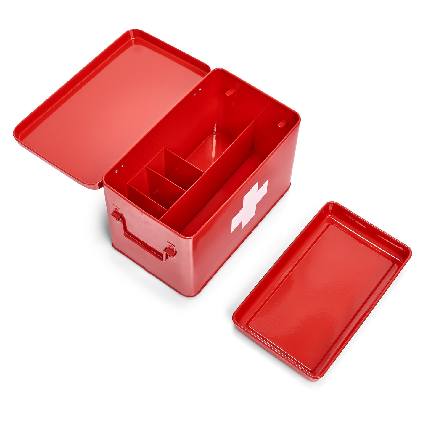 zeller-present-home-living-medizinbox-metall-rot-5-f-cher-einsatz image 2