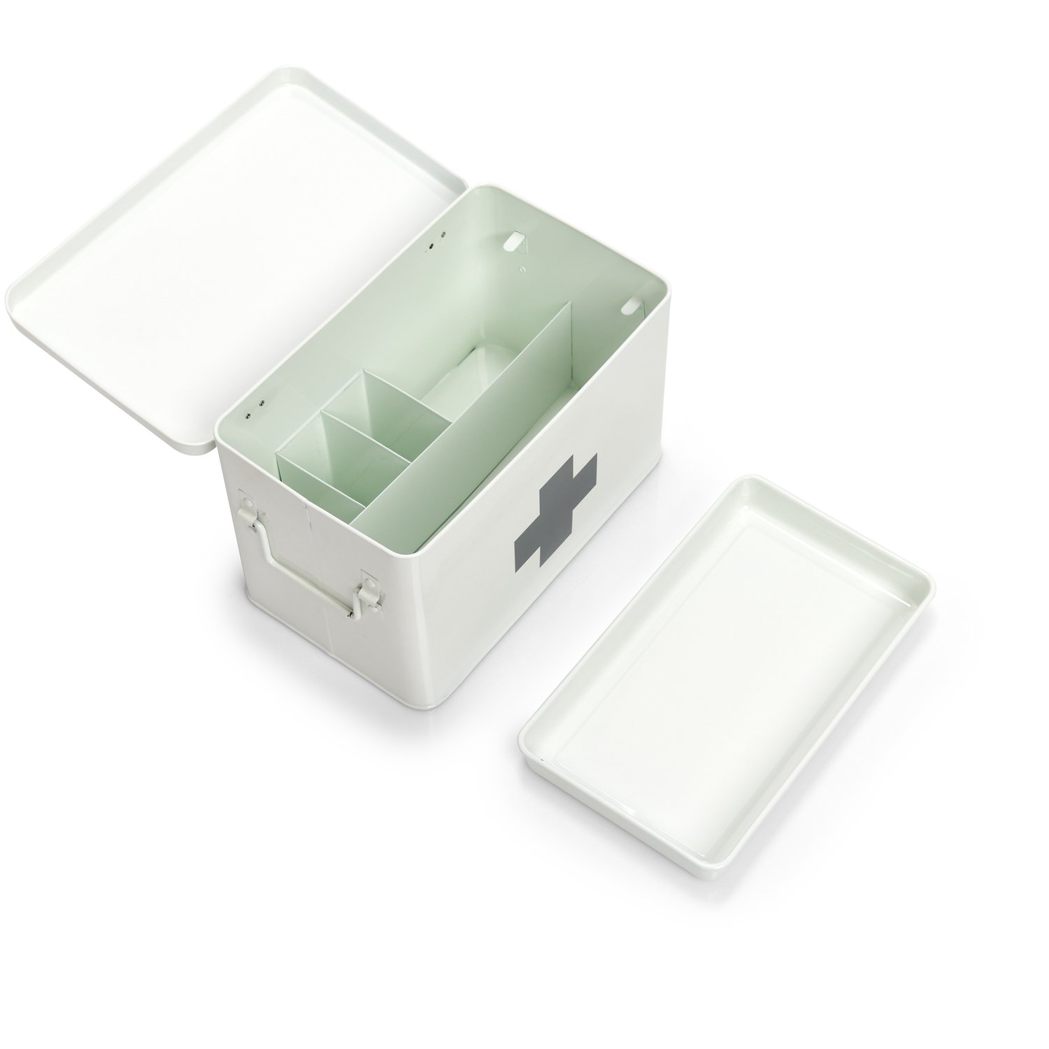 zeller-home-medizinbox-metall-wei-mit-5-f-chern image 2