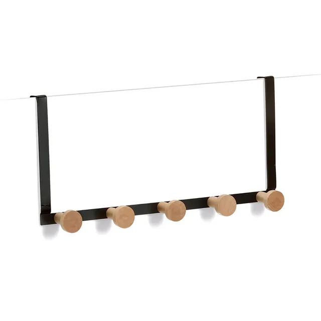 zeller-present-home-t-rh-nger-5-haken-metall-holz-schwarz image 1