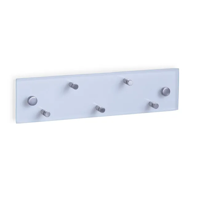 zeller-k-che-schl-sselboard-glas-edelstahl-5-haken image 1