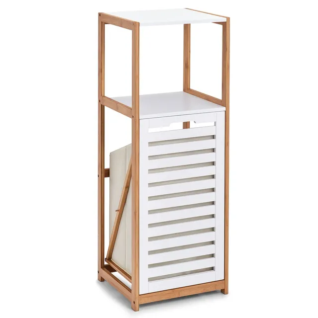 zeller-present-home-standregal-w-schesammler-bambus-mdf-wei image 1