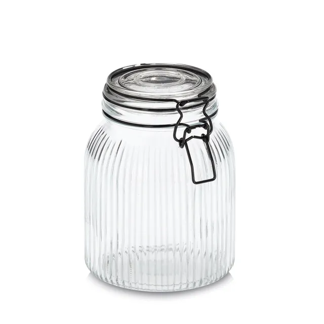 zeller-present-k-che-vorratsglas-b-gelverschluss-1400-ml-geriffelt image 1