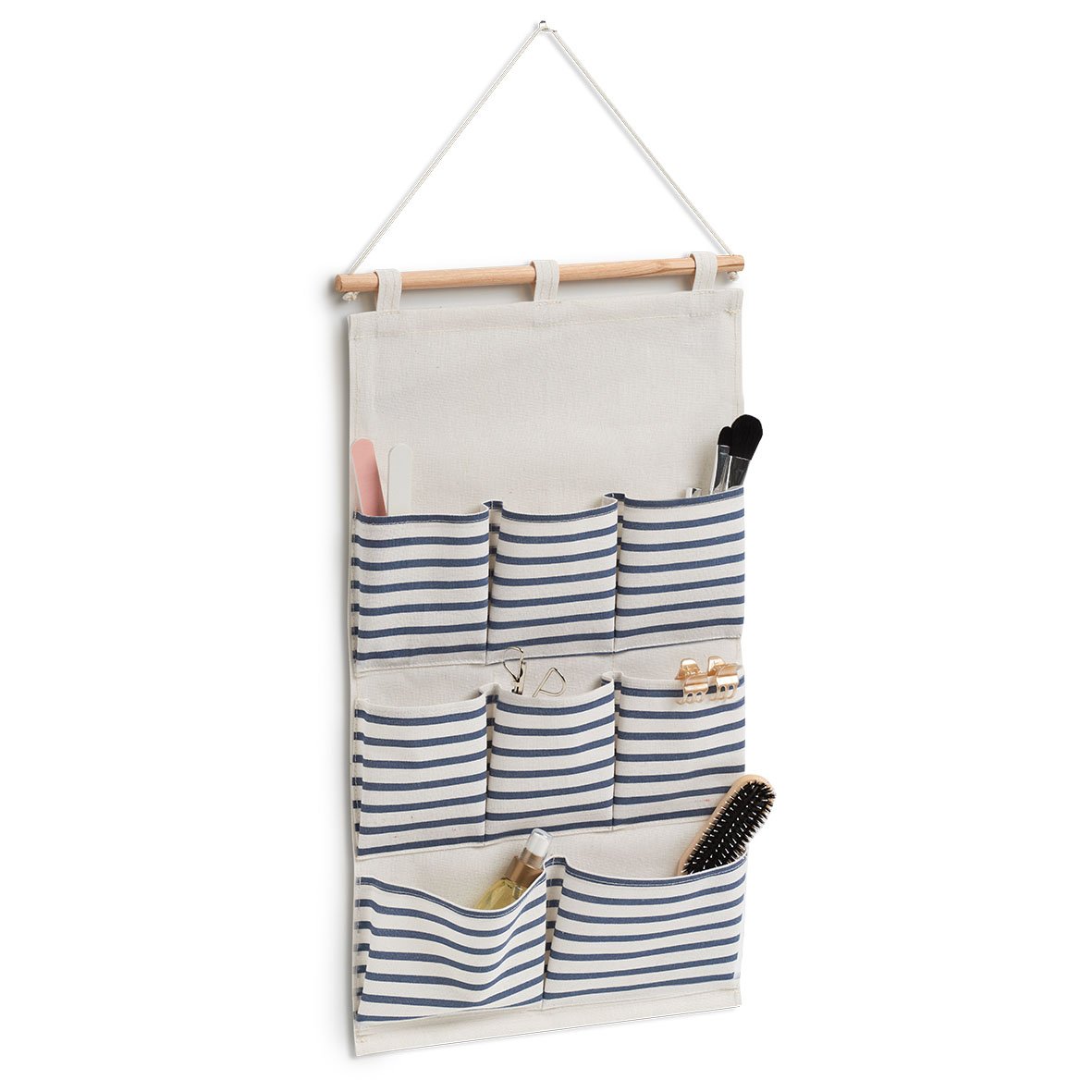 zeller-present-stripes-h-nge-aufbewahrung-8-f-cher-blau image 2