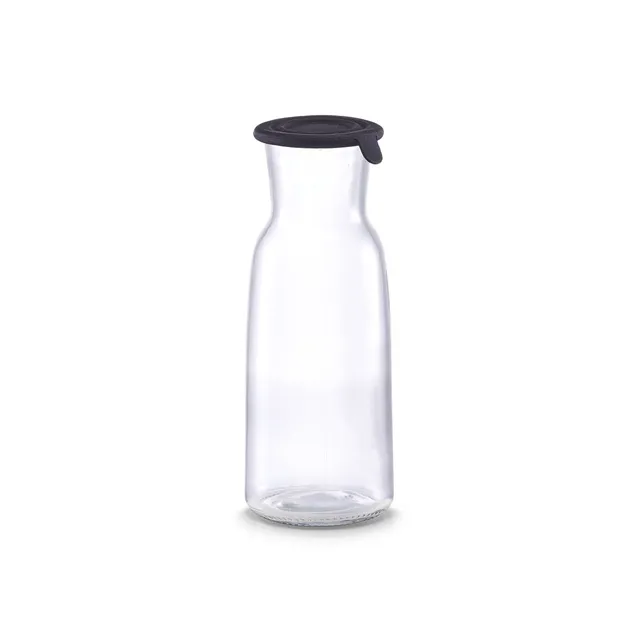 zeller-present-k-che-glaskaraffe-700-ml-silikondeckel-schwarz image 1