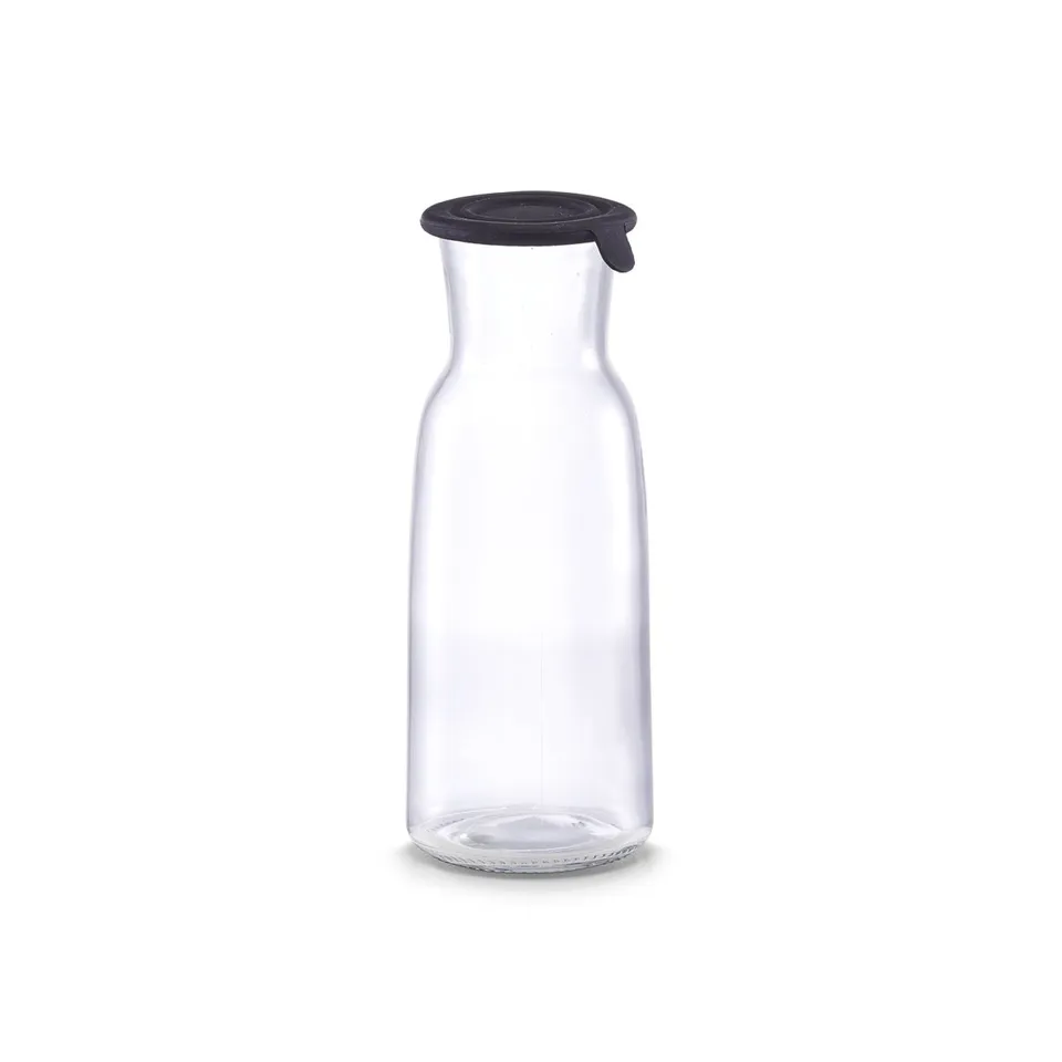 zeller-present-k-che-glaskaraffe-700-ml-silikondeckel-schwarz image 1