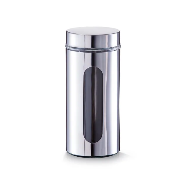 zeller-k-che-vorratsglas-edelstahl-1200-ml-sichtfenster image 1