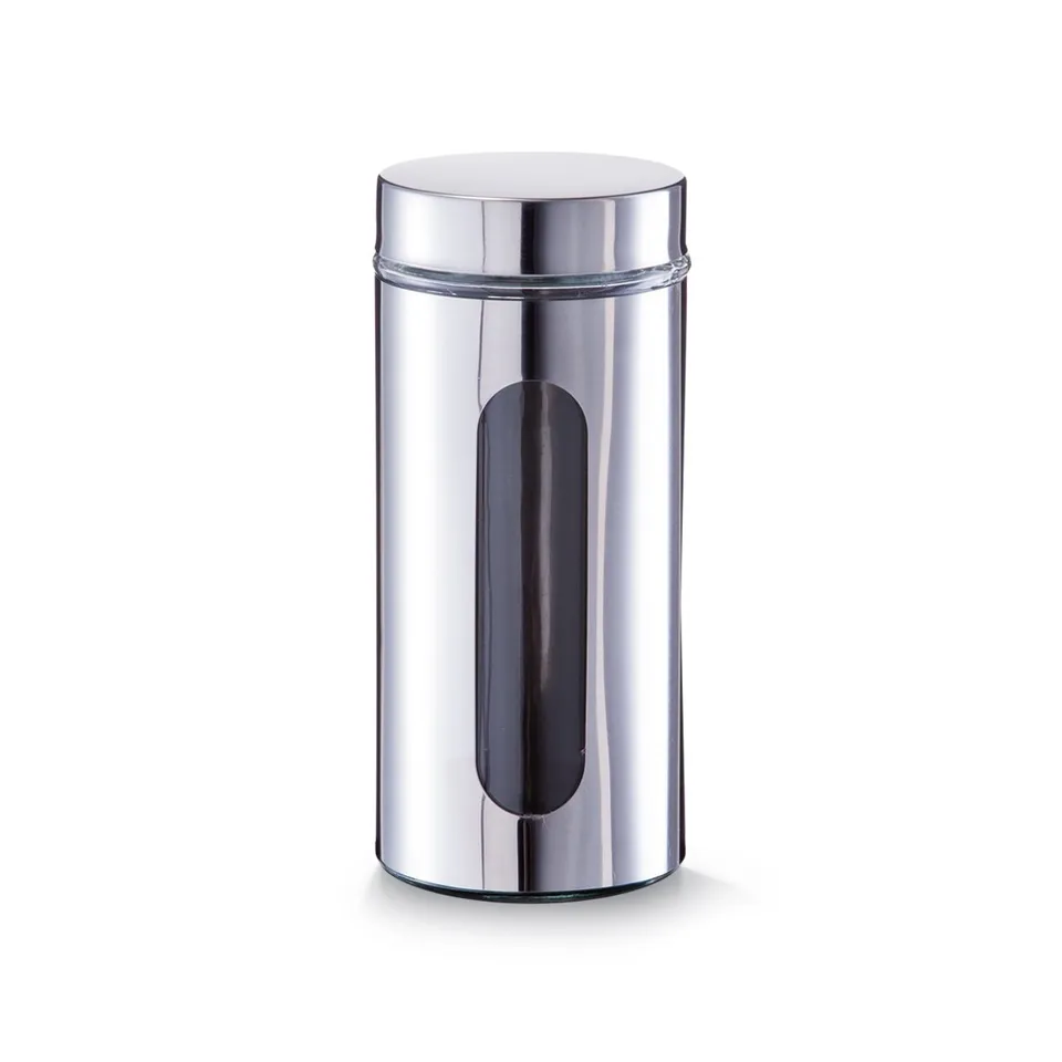 zeller-k-che-vorratsglas-edelstahl-1200-ml-sichtfenster image 1