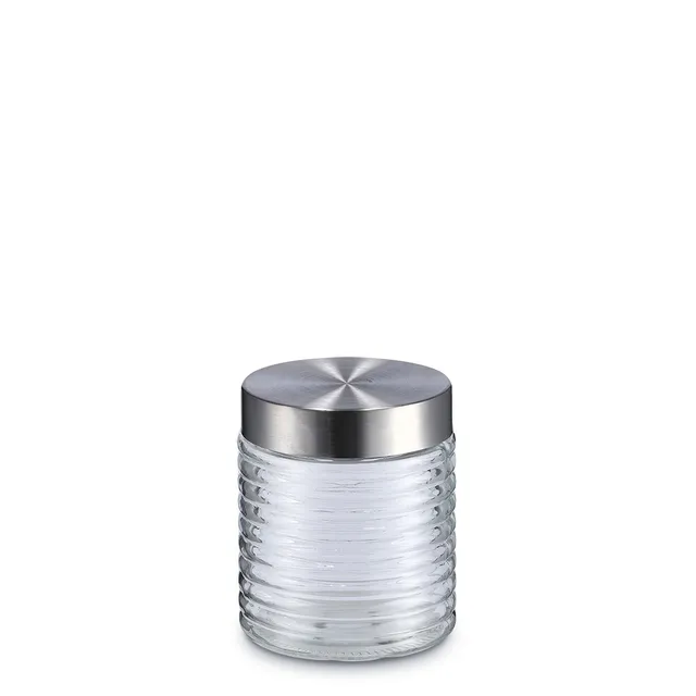 zeller-present-vorratsglas-gerillt-edelstahldeckel-650-ml image 1