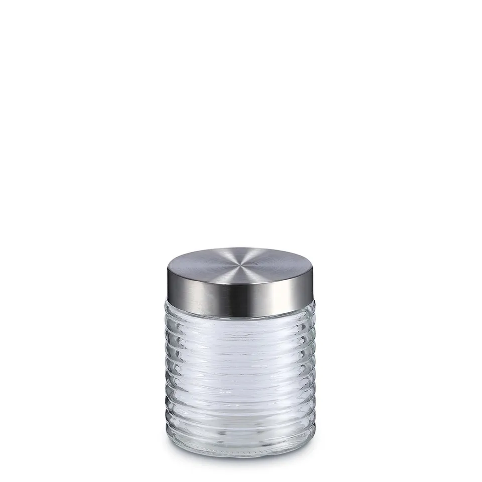 zeller-present-vorratsglas-gerillt-edelstahldeckel-650-ml image 1