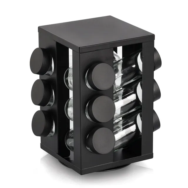 zeller-k-che-gew-rzrondell-12-gl-ser-schwarz-metall-glas image 1