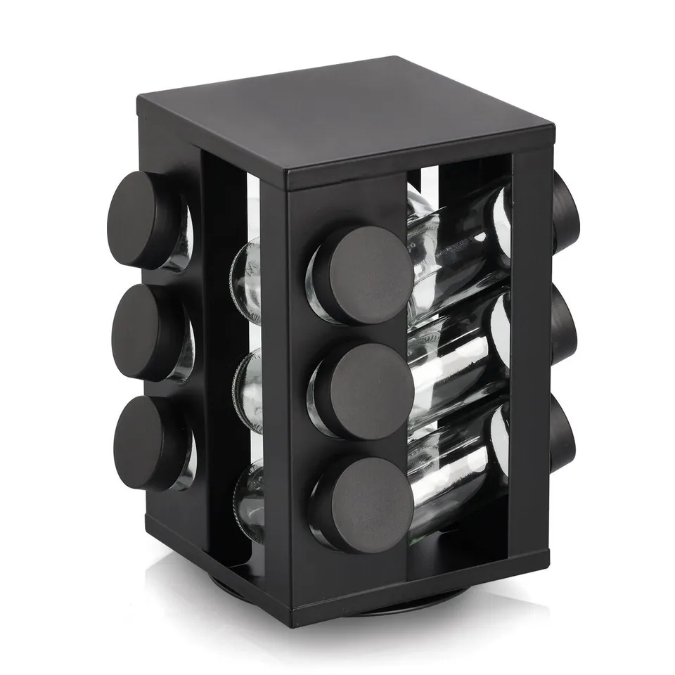zeller-k-che-gew-rzrondell-12-gl-ser-schwarz-metall-glas image 1